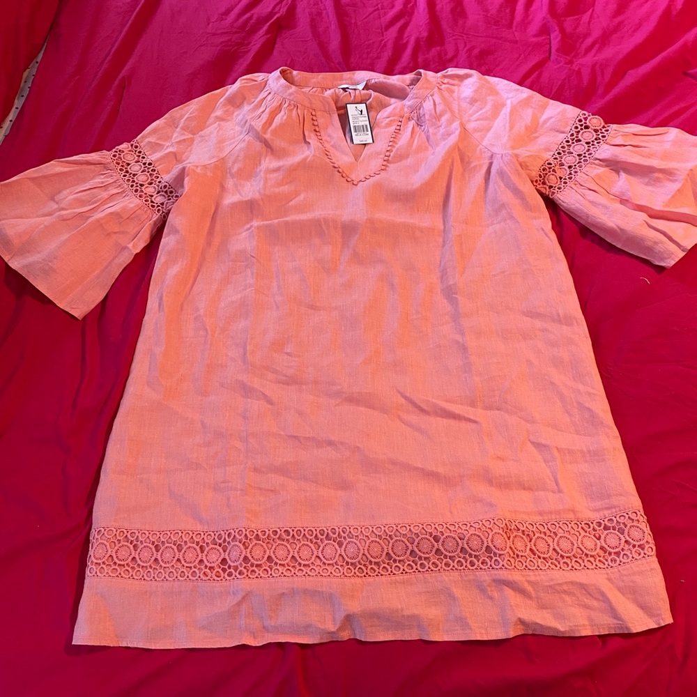 Crown & Ivy Pink Dress with Lace Accents